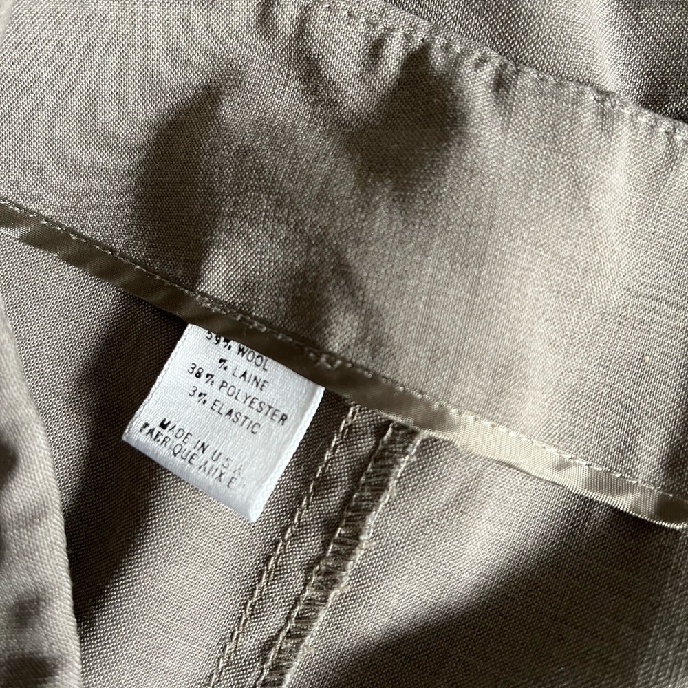 THEORY minimalist chic tan wool blend flare skirt size 6 like new - Picture 7 of 7